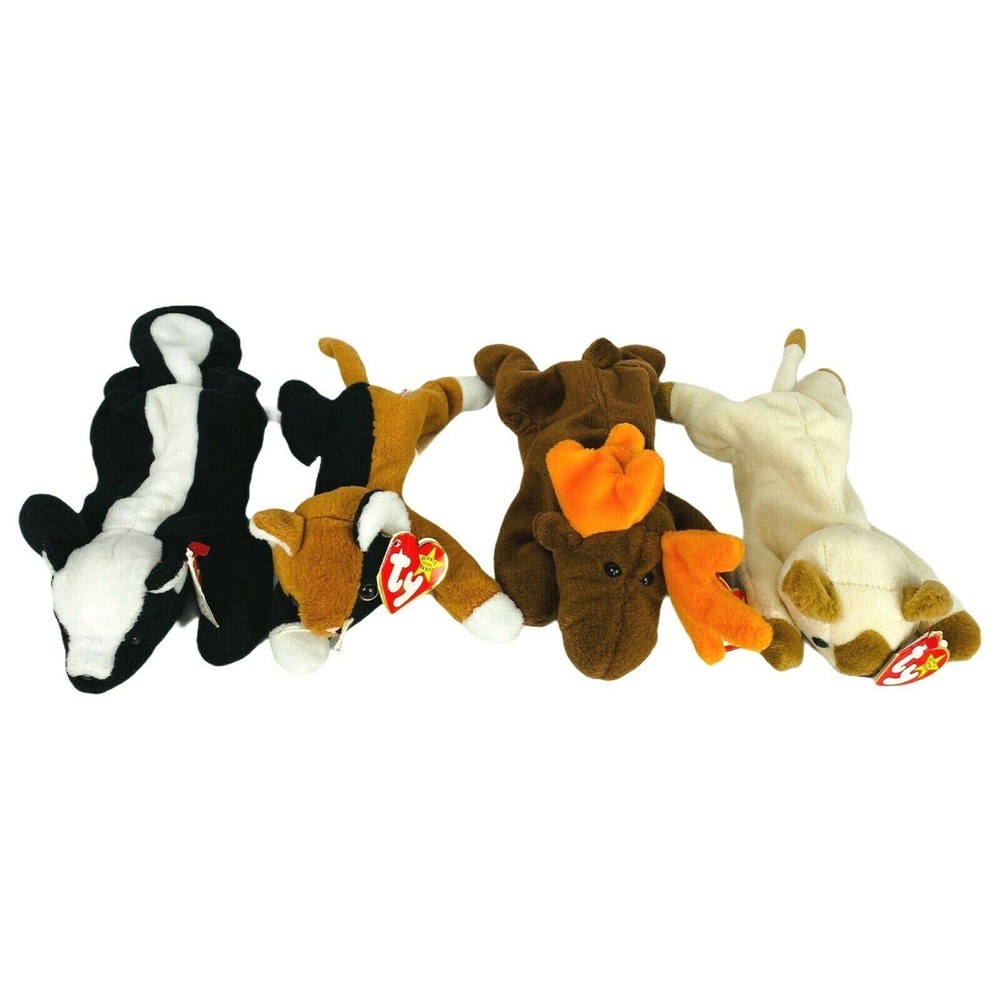 TY Beanie Babies Rare Retired Lot of 4 1990s‎ EUC